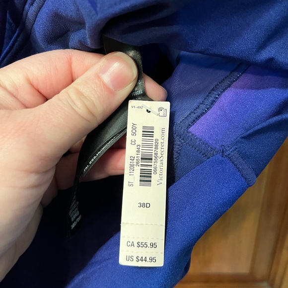 NWT Victoria's Secret Blue and Purple High Neck Sports Bra - Picture 3 of 4